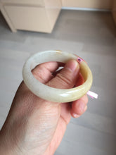 Load image into Gallery viewer, 47.5mm certified 100% natural Type A icy watery light green yellow white oval jadeite jade bangle PC18-6668