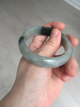 Load image into Gallery viewer, 53.7mm certificated Type A 100% Natural dark green gray black Jadeite Jade bangle S87-7052