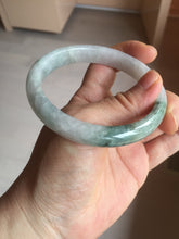 Load image into Gallery viewer, 58.7mm Certified Type A 100% Natural light green/white Jadeite Jade bangle BN15-7081