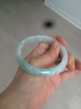 Load image into Gallery viewer, 57mm Certified 100% natural Type A light green/white  jadeite jade bangle BH49-0023