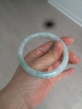 Load image into Gallery viewer, 57mm Certified 100% natural Type A light green/white  jadeite jade bangle BH49-0023