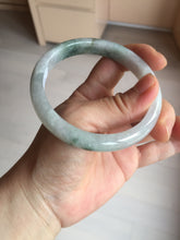 Load image into Gallery viewer, 58.7mm Certified Type A 100% Natural light green/white Jadeite Jade bangle BN15-7081