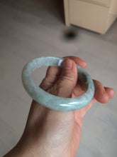 Load image into Gallery viewer, 57mm Certified 100% natural Type A light green/white  jadeite jade bangle BH48-6419