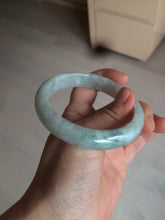 Load image into Gallery viewer, 57mm Certified 100% natural Type A light green/white  jadeite jade bangle BH48-6419