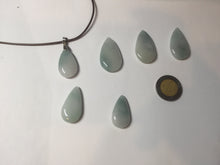 Load image into Gallery viewer, 100% natural icy watery green blue white type A jadeite jade water drop pendant necklace group E52
