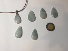 Load image into Gallery viewer, 100% natural icy watery green blue white type A jadeite jade water drop pendant necklace group E52