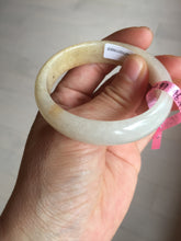 Load image into Gallery viewer, 47.5mm certified 100% natural Type A icy watery light green yellow white oval jadeite jade bangle PC18-6668