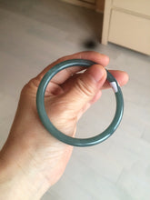 Load image into Gallery viewer, 57mm Certified Type A 100% Natural dark green/blue/gray round cut Guatemala Jadeite jade bangle BG41-2460