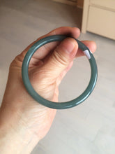 Load image into Gallery viewer, 57mm Certified Type A 100% Natural dark green/blue/gray round cut Guatemala Jadeite jade bangle BG41-2460
