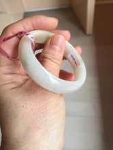 Load image into Gallery viewer, 47mm certified 100% natural Type A icy watery light green yellow white oval jadeite jade bangle PC17-6671