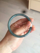 Load image into Gallery viewer, 57mm Certified Type A 100% Natural dark green/blue/gray round cut Guatemala Jadeite jade bangle BG41-2460