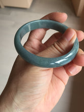 Load image into Gallery viewer, 54mm Certified Type A 100% Natural dark green/light blue/gray/black Guatemala Jadeite bangle BQ31-1432