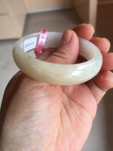 Load image into Gallery viewer, 47mm certified 100% natural Type A icy watery light green yellow white oval jadeite jade bangle PC17-6671