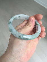 Load image into Gallery viewer, 54.9mm Certificated light green/purple with green floating flowers  jadeite jade bangle S84-7072