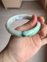 Load image into Gallery viewer, 58mm Certified Type A 100% Natural sunny green/white Jadeite Jade bangle BN16-7069