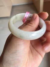 Load image into Gallery viewer, 47mm certified 100% natural Type A icy watery light green yellow white oval jadeite jade bangle PC17-6671