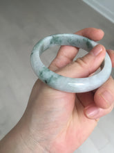 Load image into Gallery viewer, 54.9mm Certificated light green/purple with green floating flowers  jadeite jade bangle S84-7072