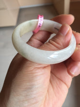 Load image into Gallery viewer, 47mm certified 100% natural Type A icy watery light green yellow white oval jadeite jade bangle PC17-6671