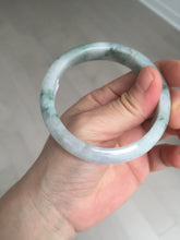 Load image into Gallery viewer, 54.9mm Certificated light green/purple with green floating flowers  jadeite jade bangle S84-7072