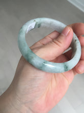 Load image into Gallery viewer, 54.9mm Certificated light green/purple with green floating flowers  jadeite jade bangle S84-7072
