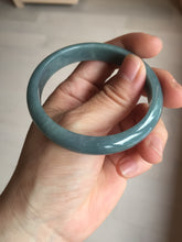 Load image into Gallery viewer, 54mm Certified Type A 100% Natural dark green/light blue/gray/black Guatemala Jadeite bangle BQ31-1432