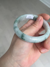Load image into Gallery viewer, 54.9mm Certificated light green/purple with green floating flowers  jadeite jade bangle S84-7072