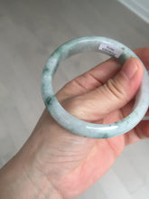 Load image into Gallery viewer, 54.9mm Certificated light green/purple with green floating flowers  jadeite jade bangle S84-7072
