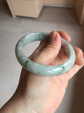 Load image into Gallery viewer, 59mm Certified Type A 100% Natural green gray Jadeite Jade bangle BN17-7070