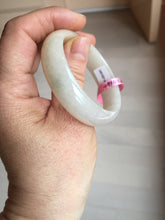 Load image into Gallery viewer, 47mm certified 100% natural Type A icy watery light green yellow white oval jadeite jade bangle PC17-6671