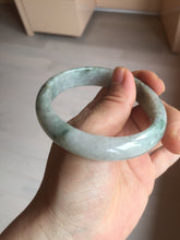 Load image into Gallery viewer, 59mm Certified Type A 100% Natural green gray Jadeite Jade bangle BN17-7070