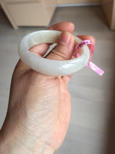 Load image into Gallery viewer, 47mm certified 100% natural Type A icy watery light green yellow white oval jadeite jade bangle PC17-6671