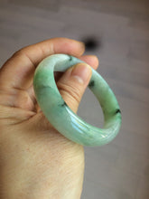 Load image into Gallery viewer, 48.5mm Certified Type A 100% Natural icy light green/white oval Jadeite Jade bangle K101-1696