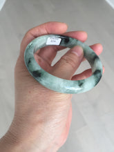 Load image into Gallery viewer, 56.5mm Certified Type A 100% Natural suny green dark green Jadeite Jade bangle BP33-8236