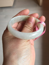 Load image into Gallery viewer, 48mm certified 100% natural Type A icy watery light green yellow white oval jadeite jade bangle PC16-6669