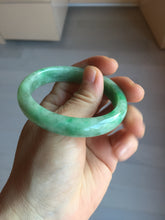 Load image into Gallery viewer, 50mm Certified Type A 100% Natural sunny green gray Oval shape Jadeite Jade bangle BG235-9903