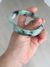 Load image into Gallery viewer, 56.5mm Certified Type A 100% Natural suny green dark green Jadeite Jade bangle BP33-8236