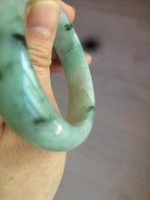 Load image into Gallery viewer, 48.5mm Certified Type A 100% Natural icy light green/white oval Jadeite Jade bangle K101-1696