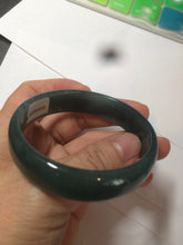 Load image into Gallery viewer, 52.8mm Certified Type A 100% Natural icy watery deep sea green/blue/gray/white Guatemala Jadeite bangle KS91-6393