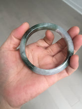 Load image into Gallery viewer, 58mm Certificated icy watery dark green/black/white seaweed jadeite jade bangle S82-7077