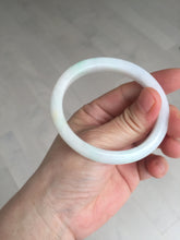 Load image into Gallery viewer, Shopify only 52mm certified type A 100% Natural sunny green/white/yellow oval jadeite jade bangle AR117-0264