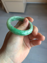 Load image into Gallery viewer, 50mm Certified Type A 100% Natural sunny green gray Oval shape Jadeite Jade bangle BG235-9903
