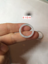 Load image into Gallery viewer, 100% natural type A white slim jadeite jade band ring BF53
