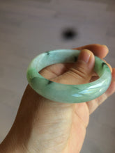 Load image into Gallery viewer, 48.5mm Certified Type A 100% Natural icy light green/white oval Jadeite Jade bangle K101-1696
