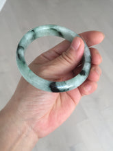 Load image into Gallery viewer, 56.5mm Certified Type A 100% Natural suny green dark green Jadeite Jade bangle BP33-8236