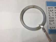 Load image into Gallery viewer, 53.5mm Certified type A 100% Natural light green purple brown black slim round cut Jadeite bangle PB184-9125