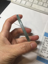 Load image into Gallery viewer, 59mm Certified Type A 100% Natural light green/blue/gray with flying snow Guatemala slim round cut Jadeite bangle PD64-1482