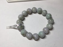 Load image into Gallery viewer, 13.2mm 100% natural type A dark green gray jadeite jade beads bracelet group AT103