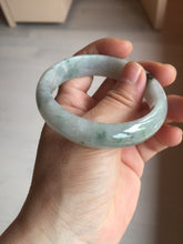 Load image into Gallery viewer, 54.5mm Certified 100% natural Type A white with green floating flowers jadeite jade bangle BN19-7053
