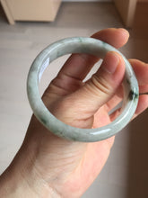 Load image into Gallery viewer, 54.5mm Certified 100% natural Type A white with green floating flowers jadeite jade bangle BN19-7053