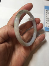 Load image into Gallery viewer, 53.5mm Certified type A 100% Natural light green purple brown black slim round cut Jadeite bangle PB184-9125